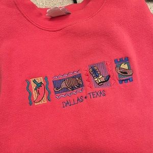 Vintage Embroidered Dallas Pullover. Size medium